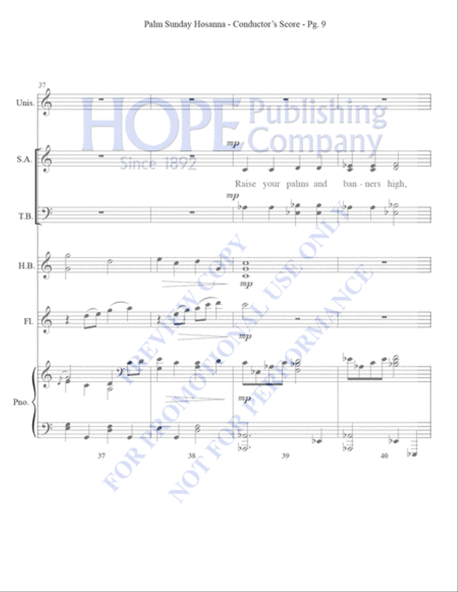 Palm Sunday Hosanna Unison Choir scores gallery preview page 11