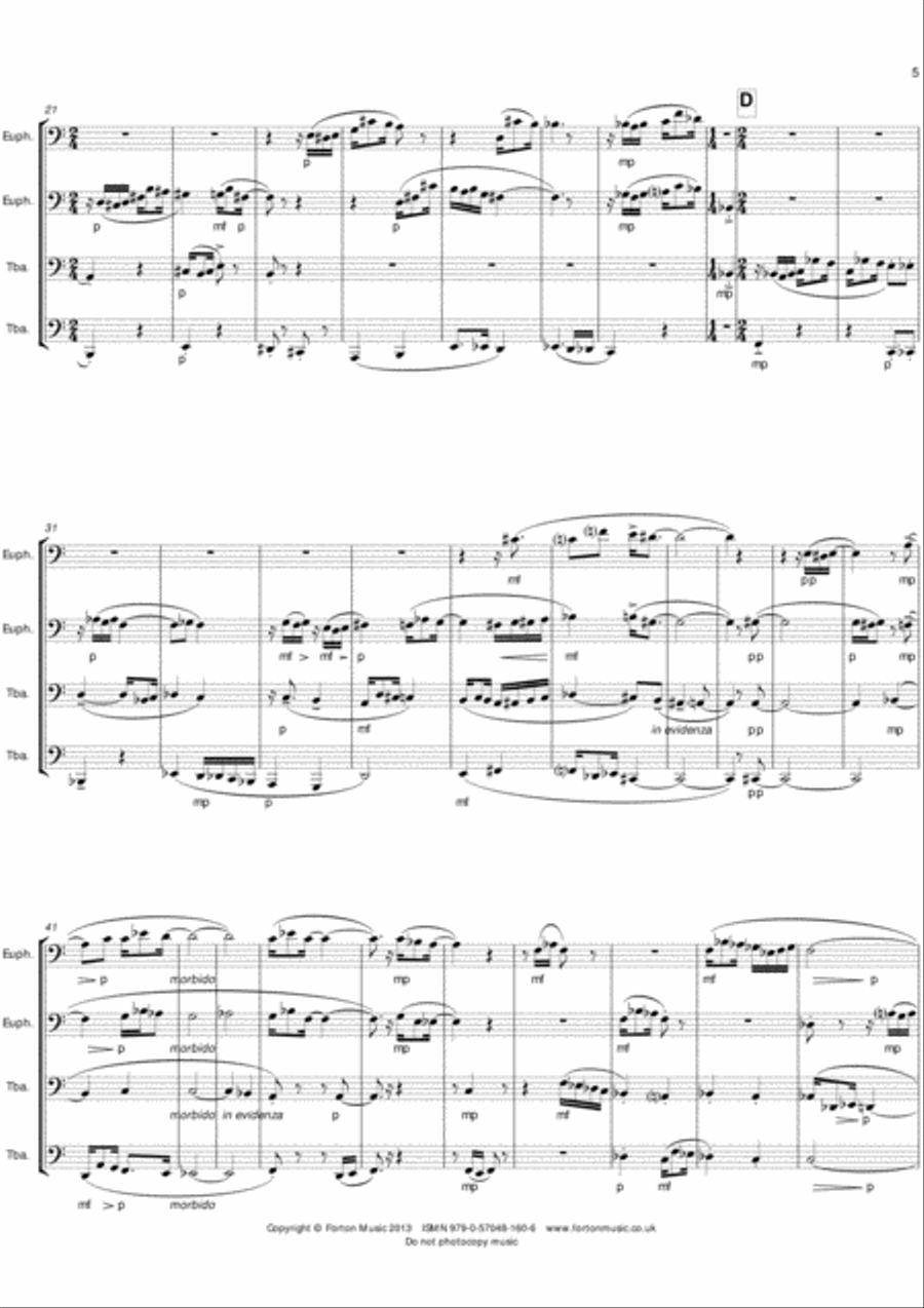 Intrada Tuba Quartet Brass Quartet scores gallery preview page 5
