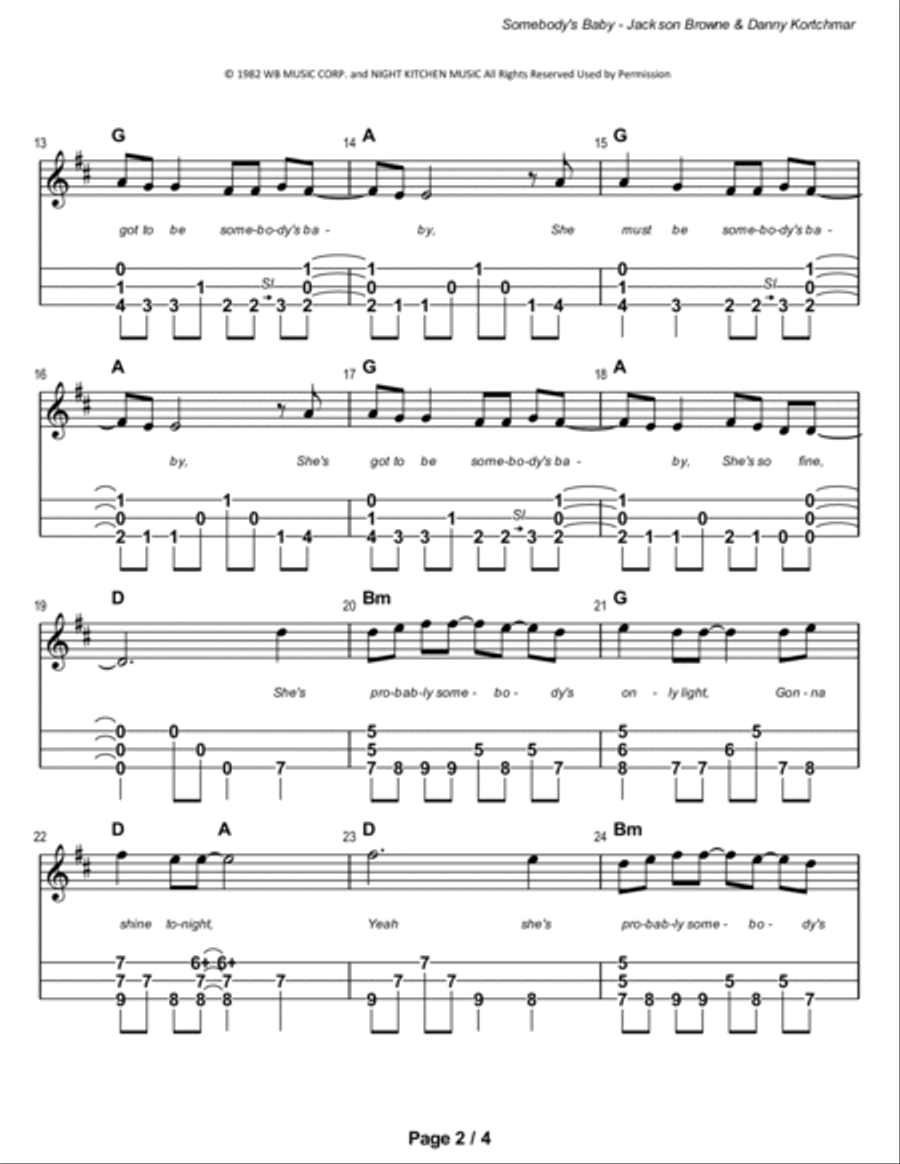 Somebody's Baby Dulcimer scores gallery preview page 3