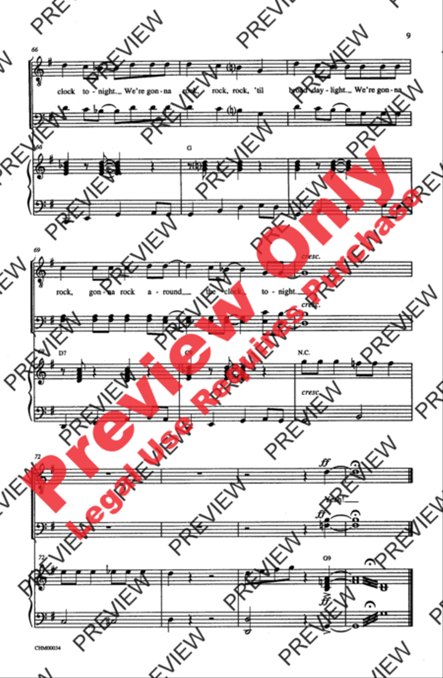 Rock Around the Clock Men's Choir scores gallery preview page 9