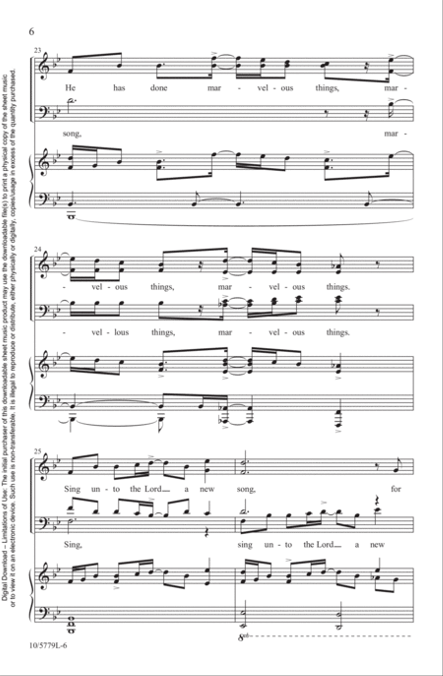 Psalm 98 Psalm 98 4-Part scores gallery preview page 6