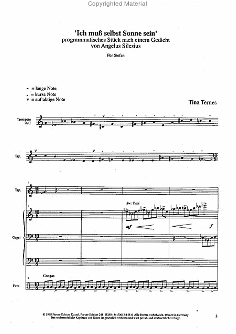 Ich muss selbst Sonne sein Trumpet scores gallery preview page 2