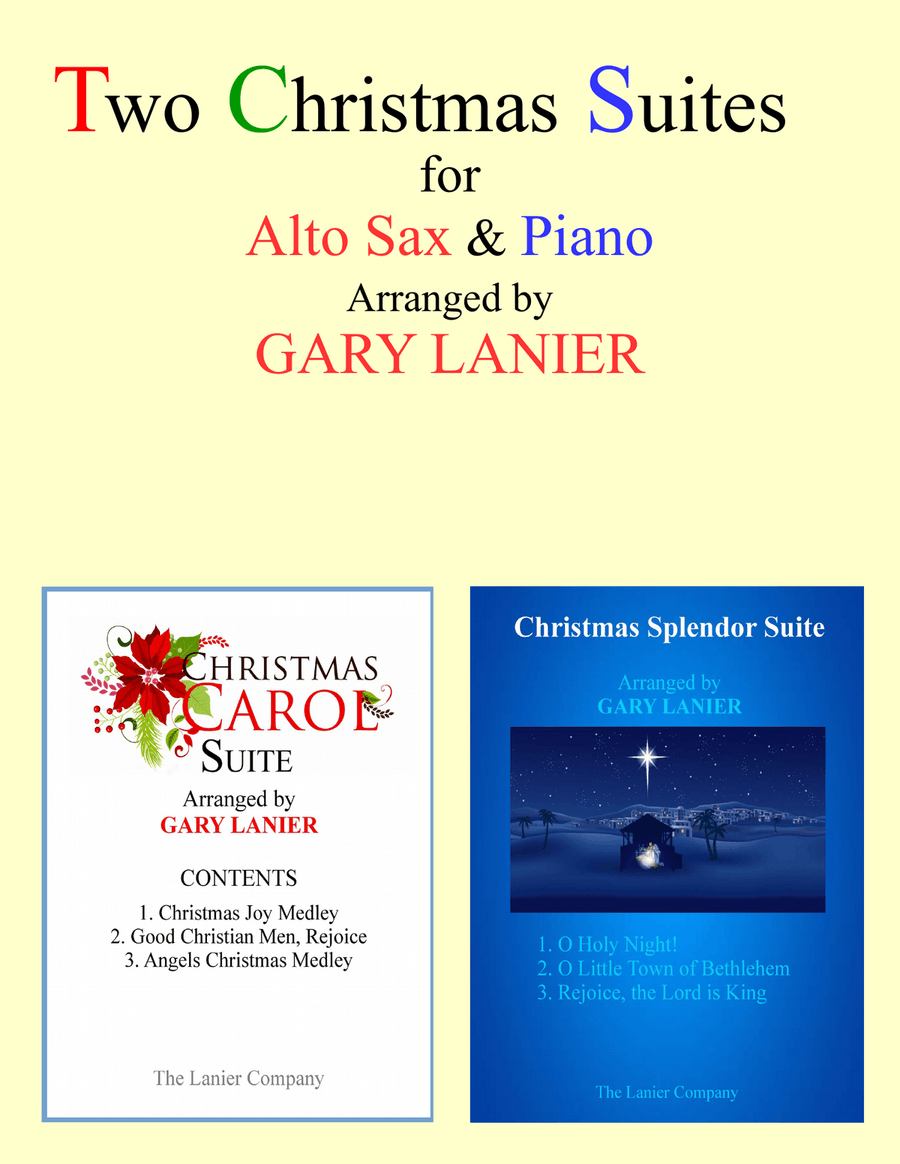 TWO CHRISTMAS SUITES (Alto Sax and Piano with Score & Parts) Alto Saxophone scores gallery preview page 1