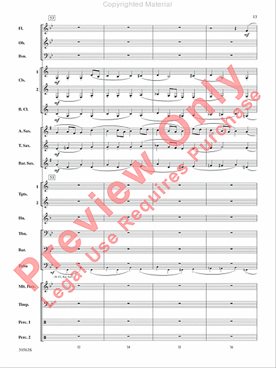 Academic Festival Overture Concert Band scores gallery preview page 14