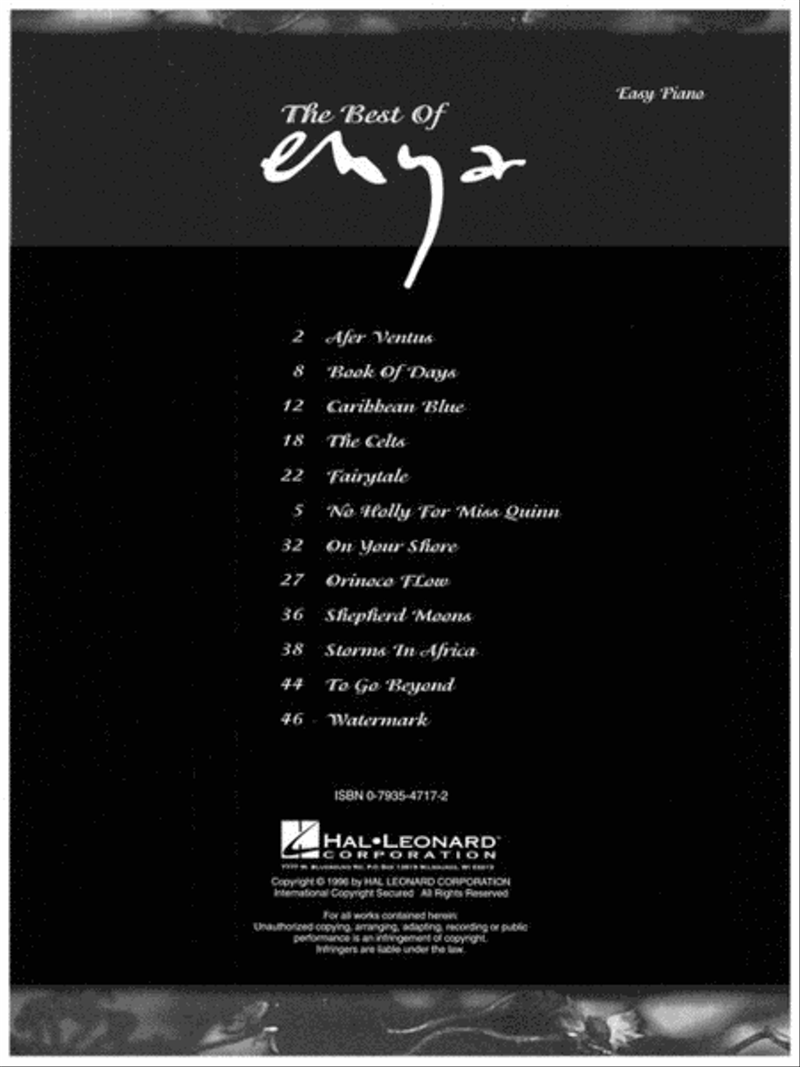 The Best of Enya Piano, Vocal scores gallery preview page 4