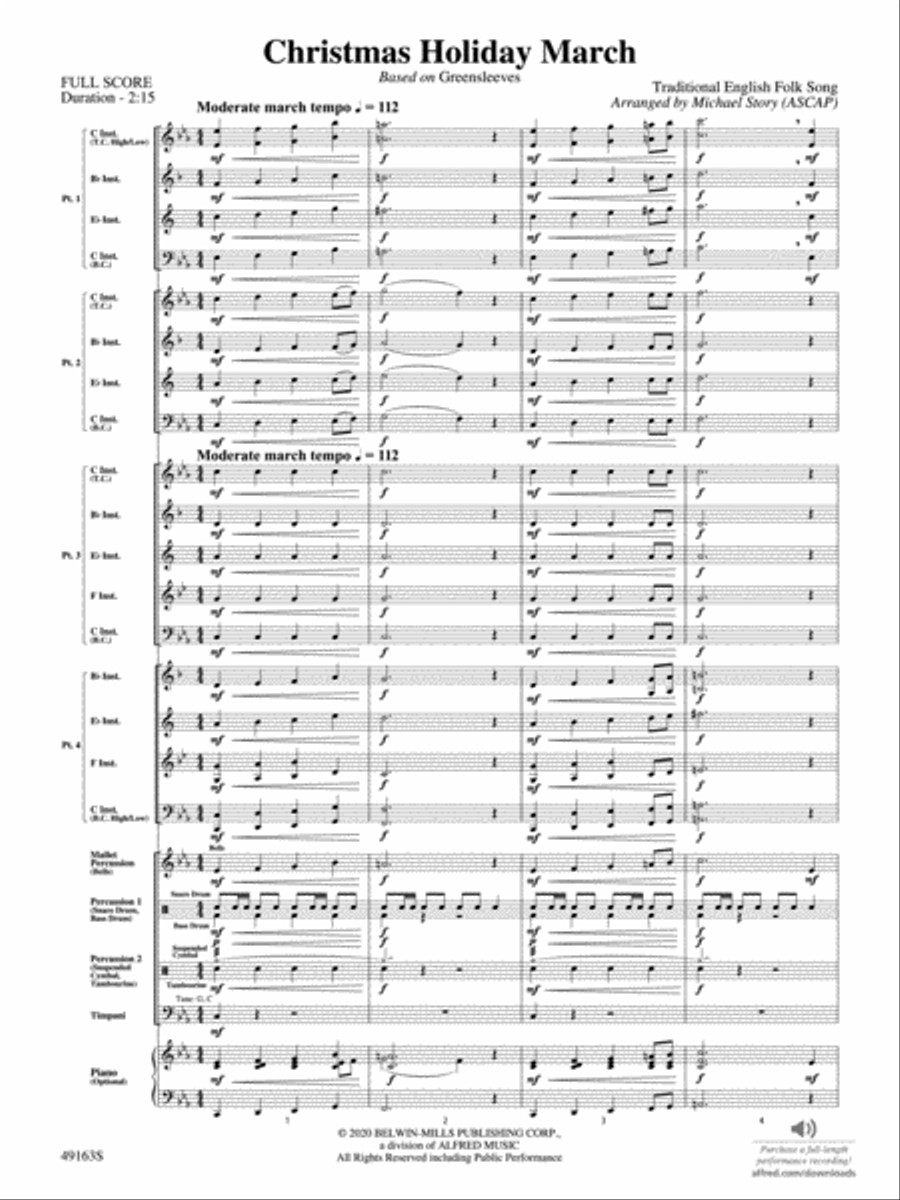 Christmas Holiday March: Score Concert Band scores gallery preview page 3