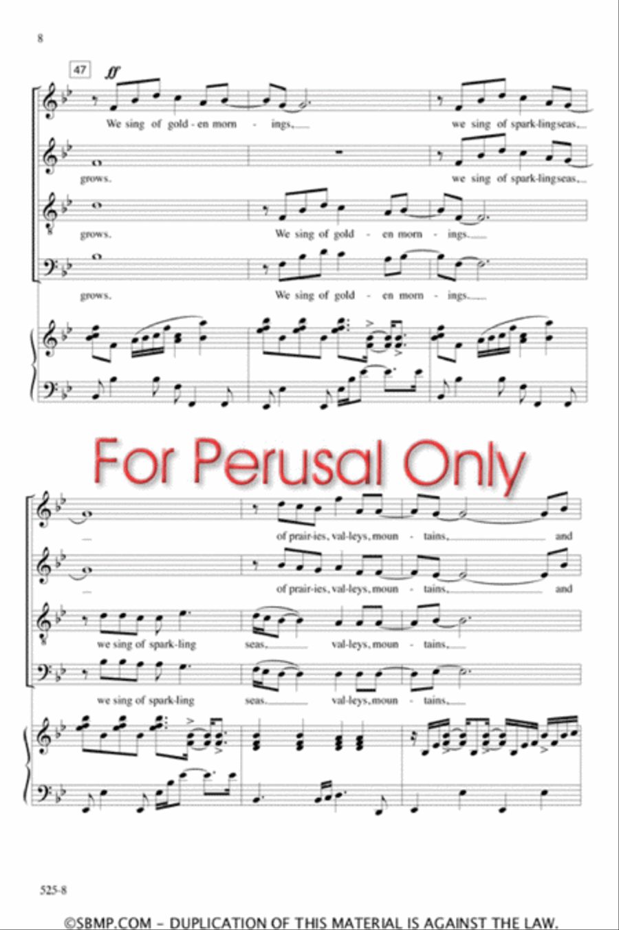 We Sing of Golden Mornings - SATB Octavo 4-Part scores gallery preview page 8
