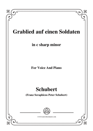 Schubert-Grablied auf einen Soldaten,in c sharp minor,for Voice&Piano