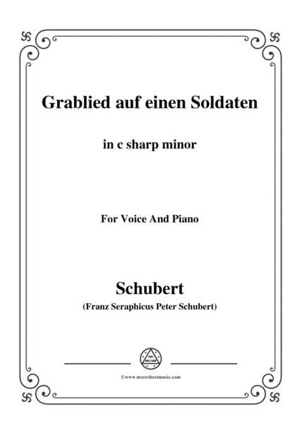 Schubert-Grablied auf einen Soldaten,in c sharp minor,for Voice&Piano image number null