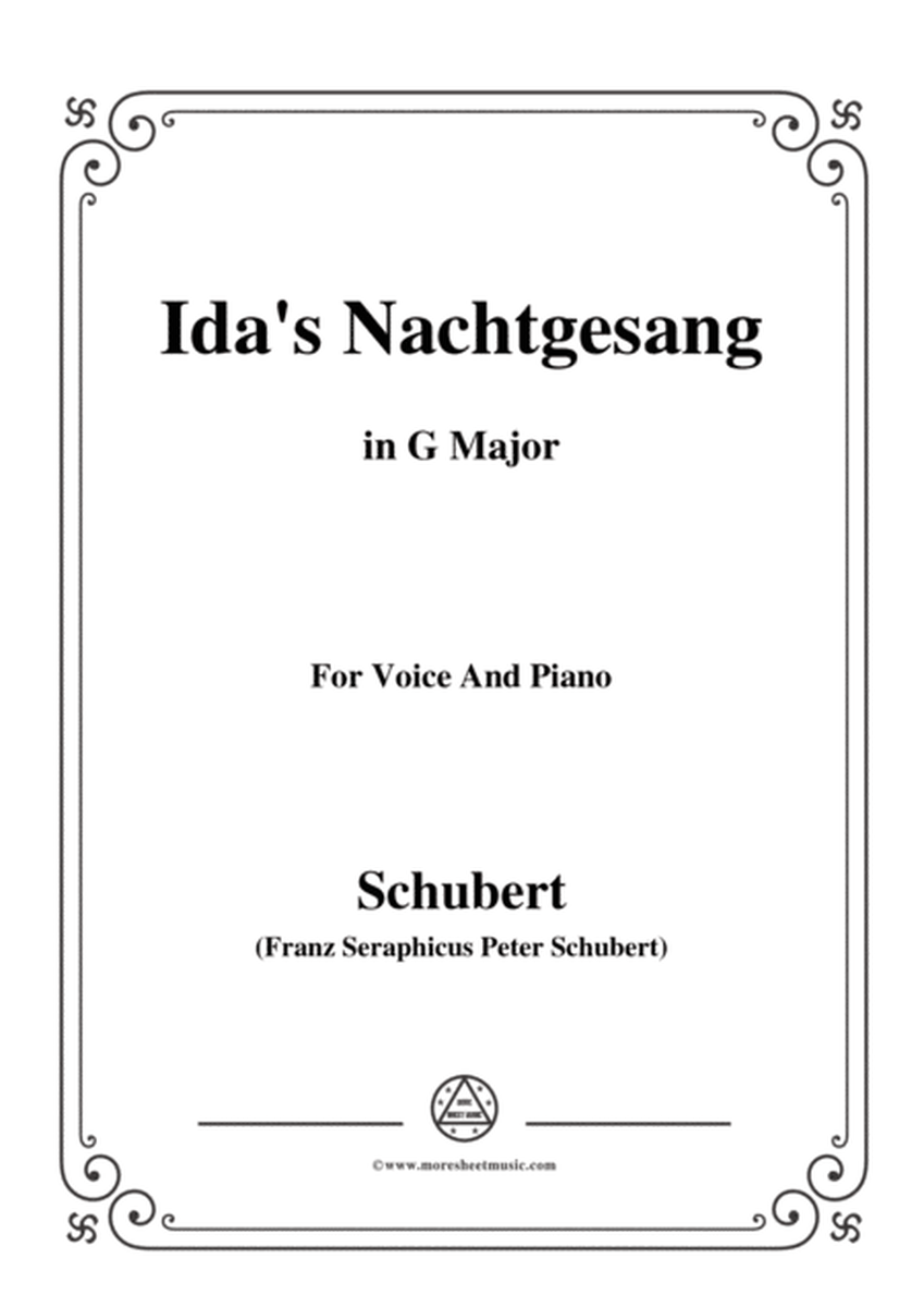 Schubert-Ida' Nachtgesang(Ida's Song to the Night),D.227,in G Major,for Voice&Piano image number null