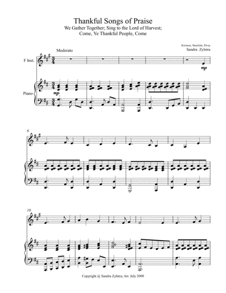 Thankful Songs of Praise (treble F instrument solo) image number null