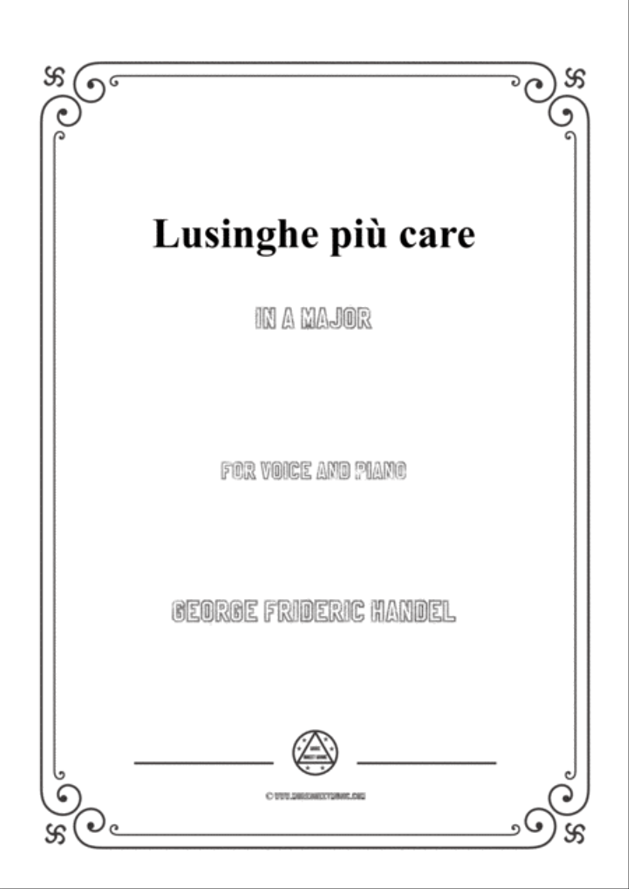 Handel-Lusinghe più care in A Major,for Voice and Piano Voice Solo scores gallery preview page 1
