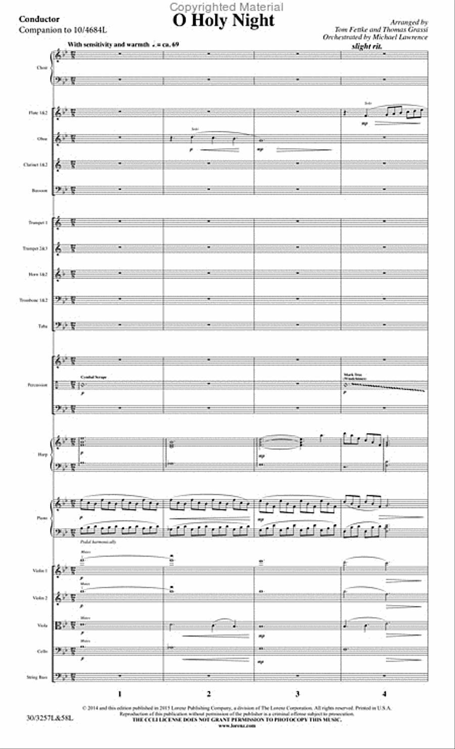 O Holy Night - Orchestral Score and Parts Choir scores gallery preview page 4