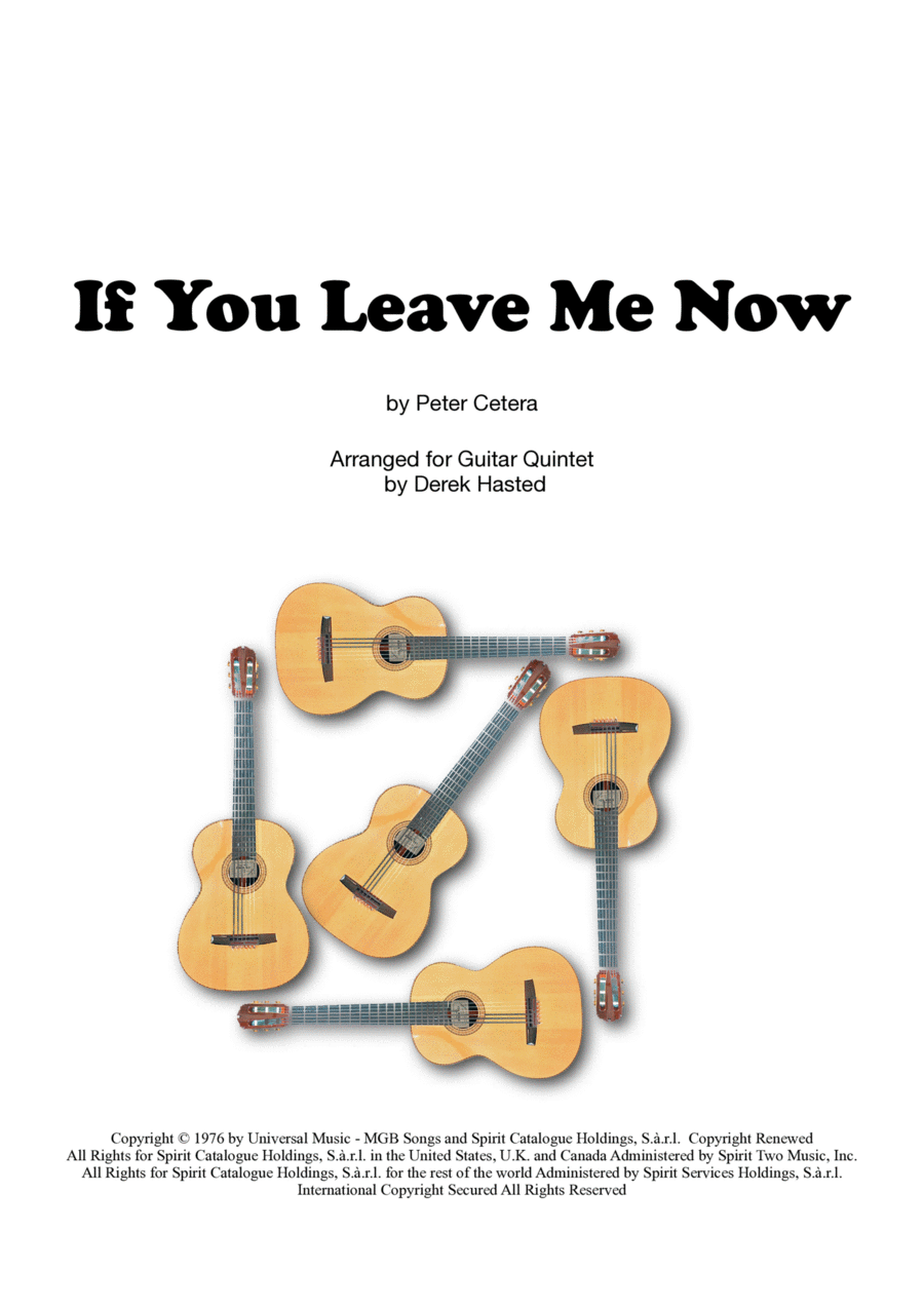 If You Leave Me Now Guitar Ensemble scores gallery preview page 1