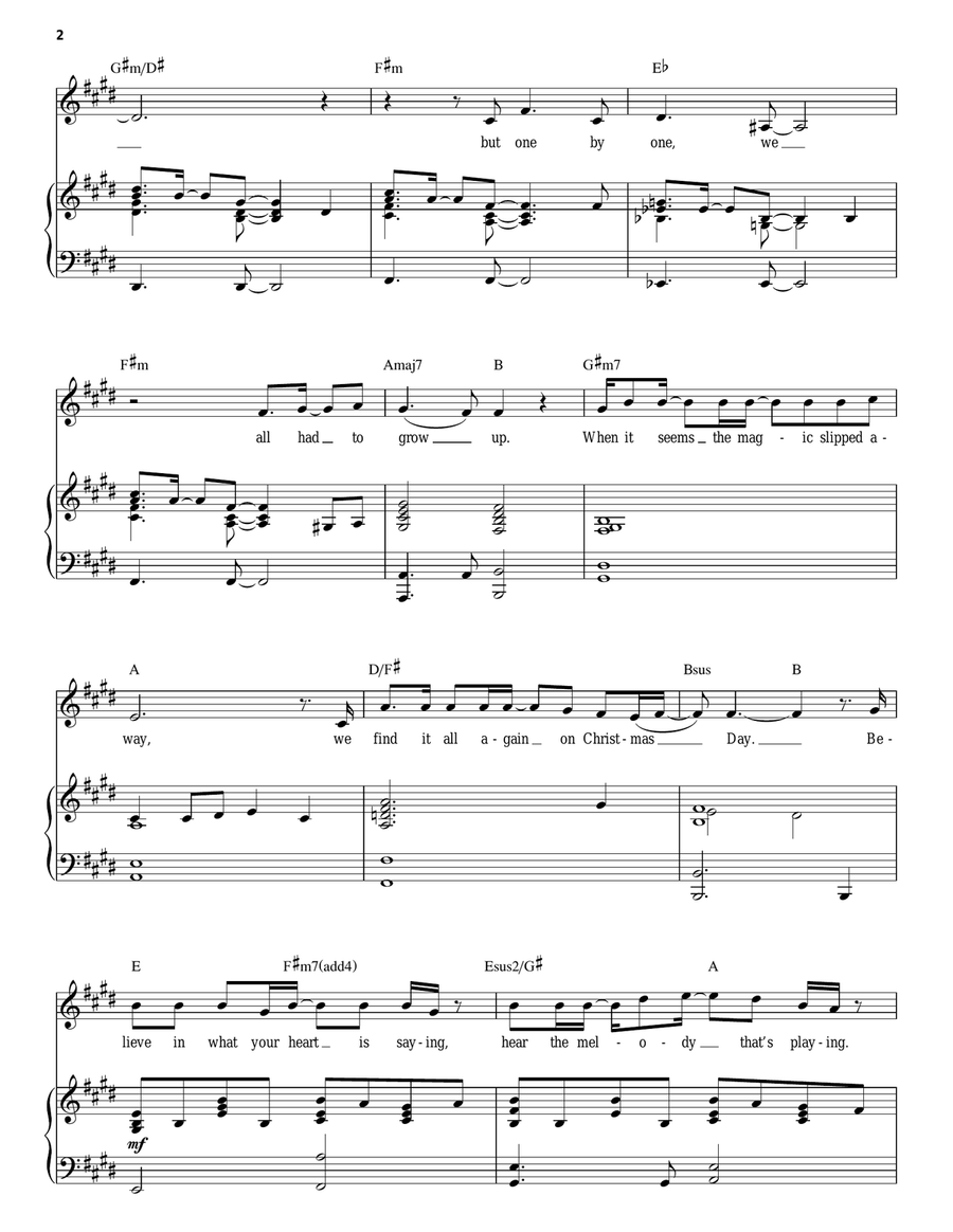 Believe (from The Polar Express) Piano, Vocal scores gallery preview page 2