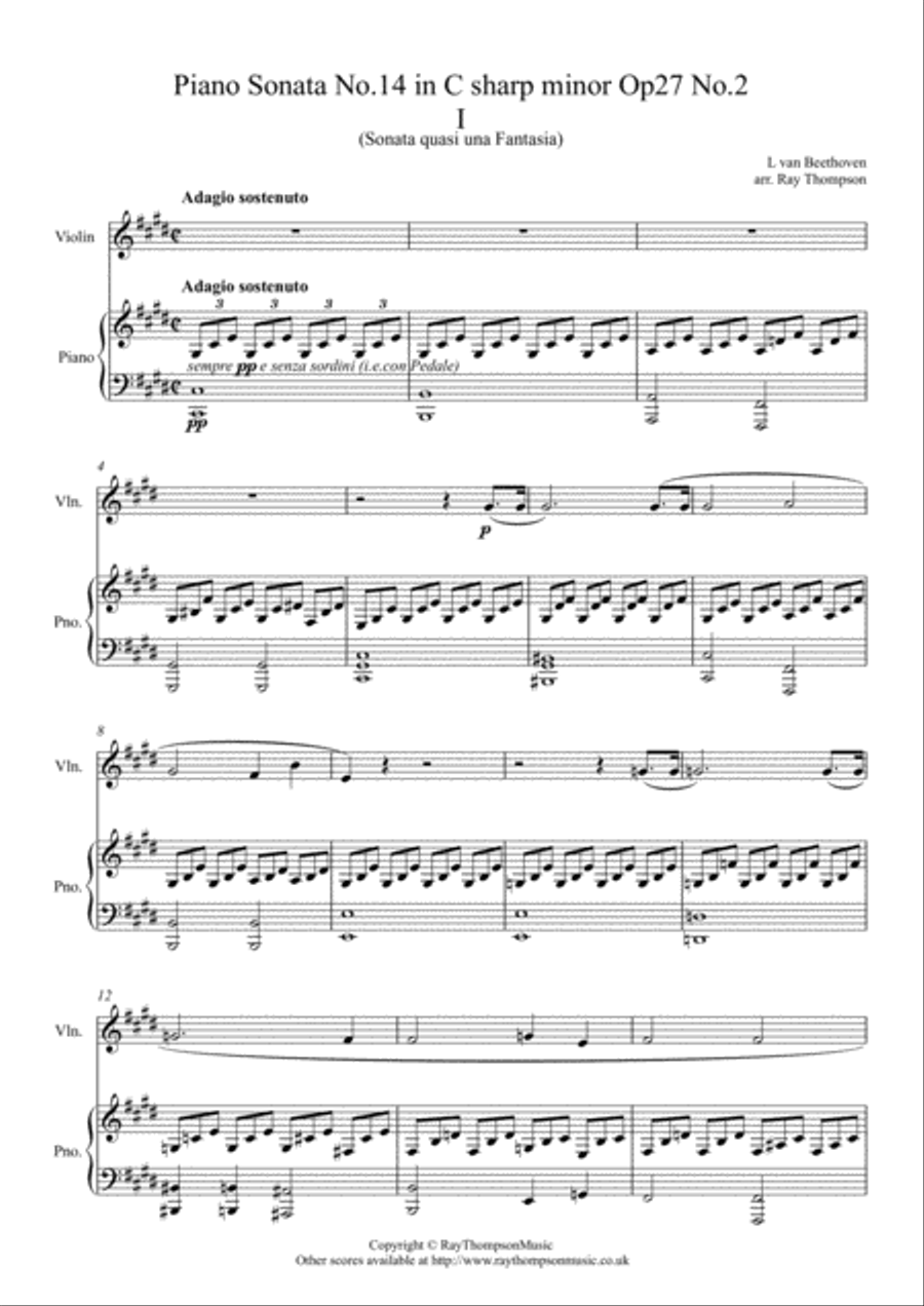 Beethoven: Piano Sonata No.14 in C sharp minor Op 27 No.2 (