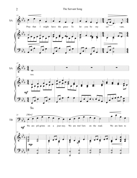 The Servant Song SATB Piano (version 2) image number null