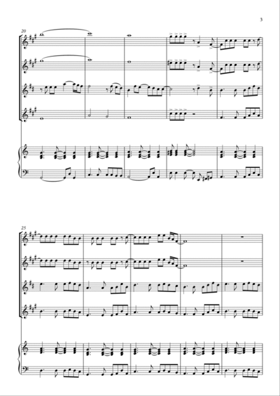 Flowers Saxophone Quartet scores gallery preview page 3