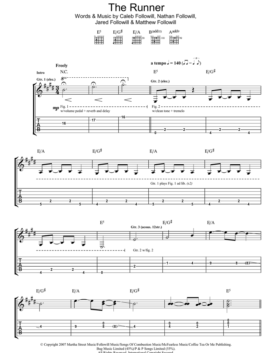 The Runner The Runner Acoustic Guitar scores gallery preview page 1