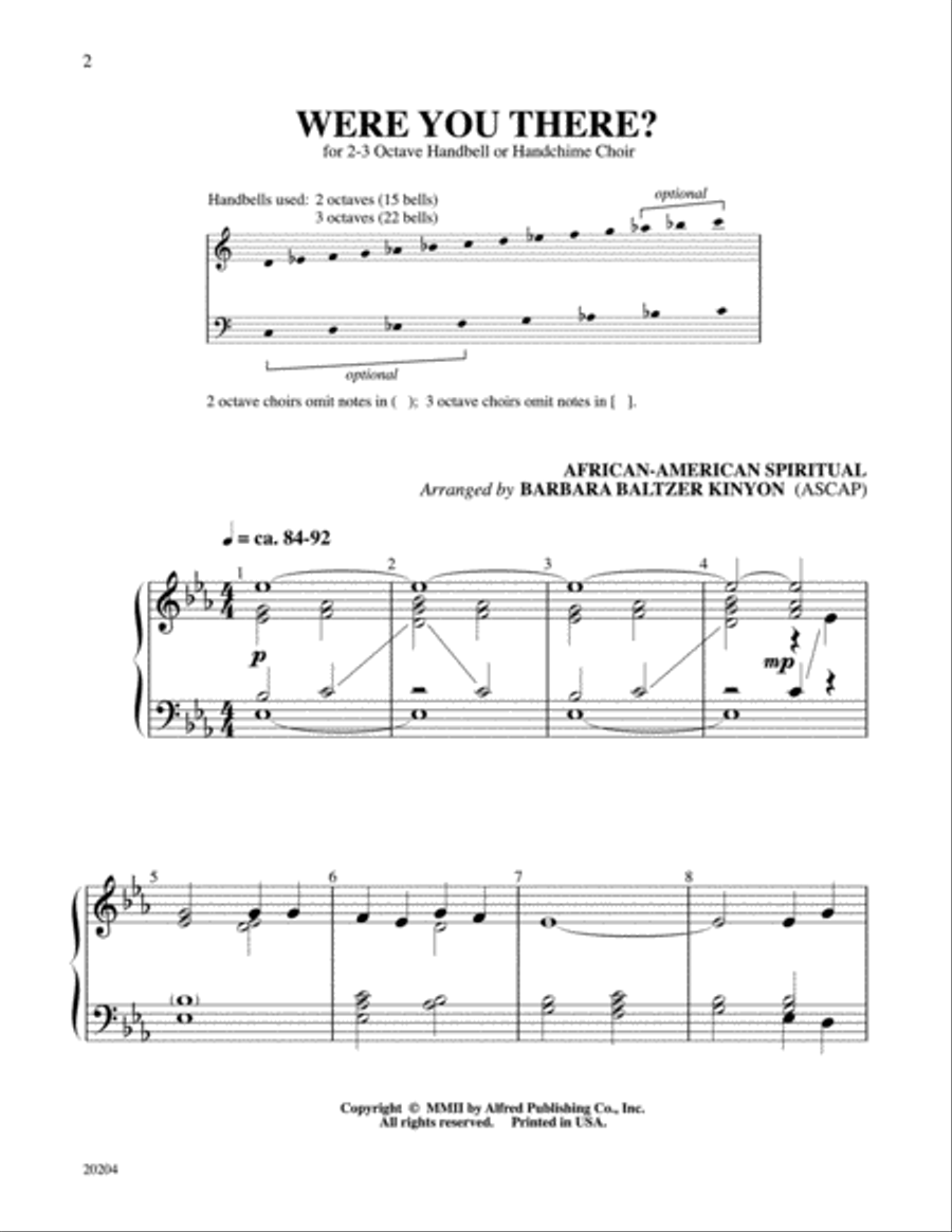 Were You There? Handbell Choir scores gallery preview page 2