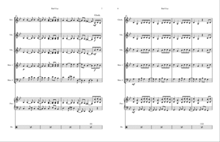 Bad Guy Percussion Ensemble scores gallery preview page 4