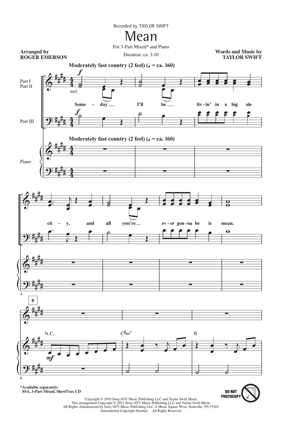 Mean (arr. Roger Emerson)