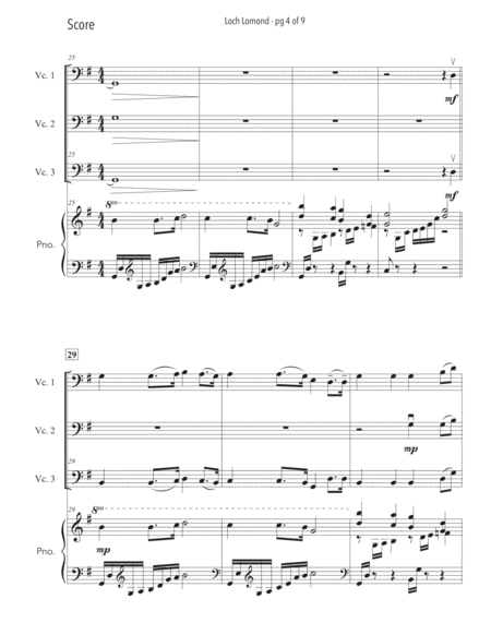 Loch Lomond - Cello Trio with Piano Accompaniment image number null
