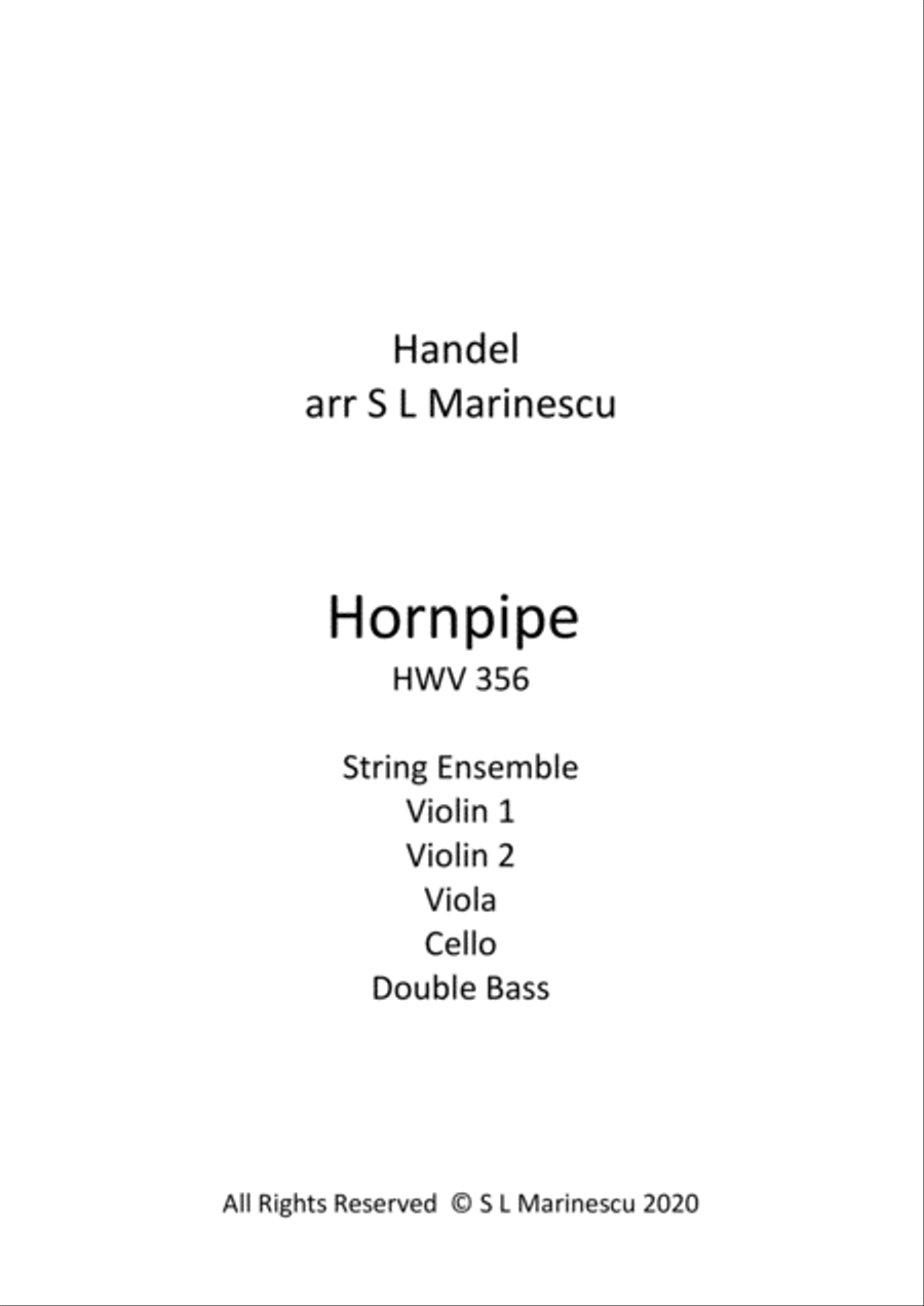 Hornpipe - Handel HWV 356 String Orchestra scores gallery preview page 1