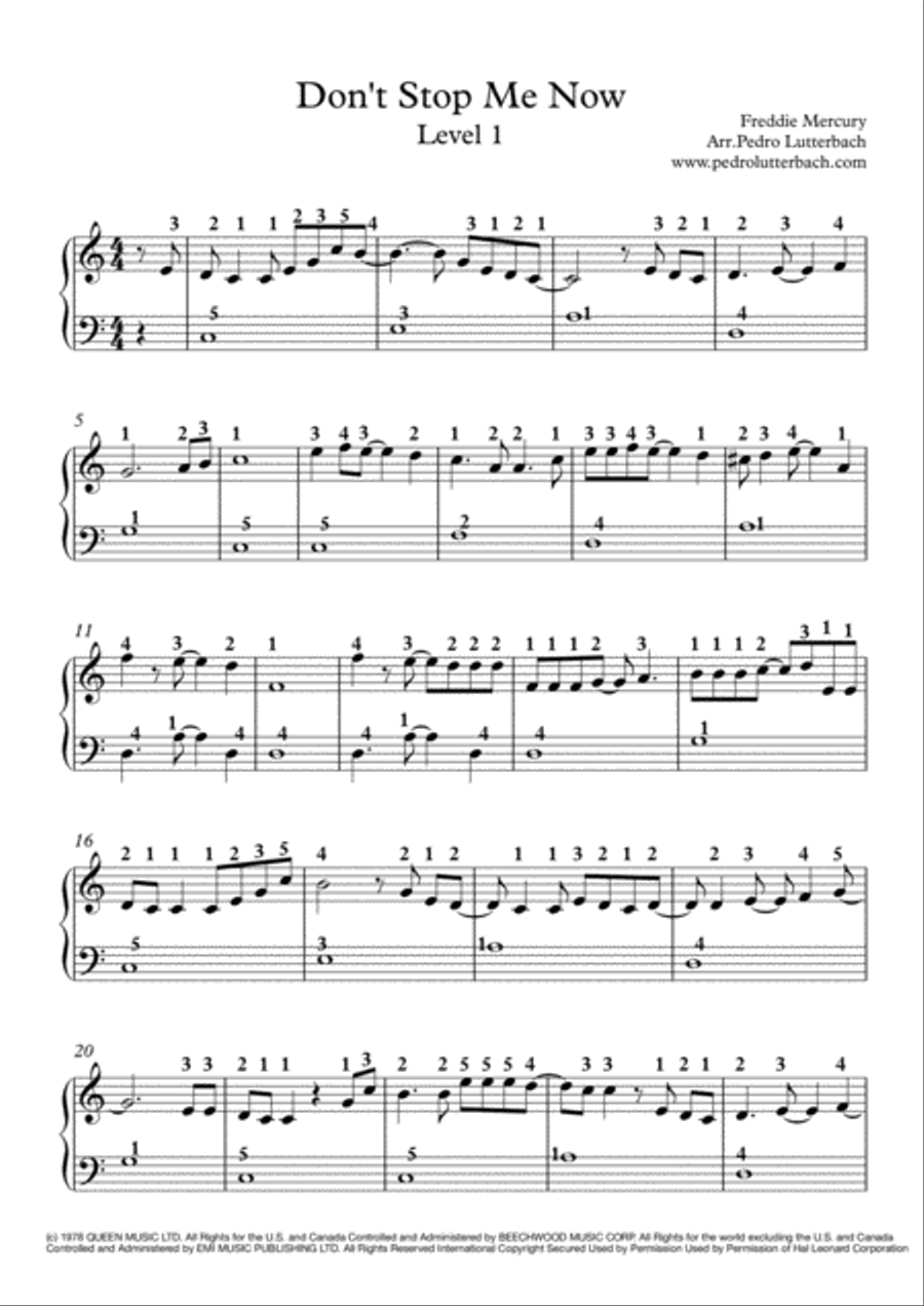 Don't Stop Me Now Voice scores gallery preview page 1