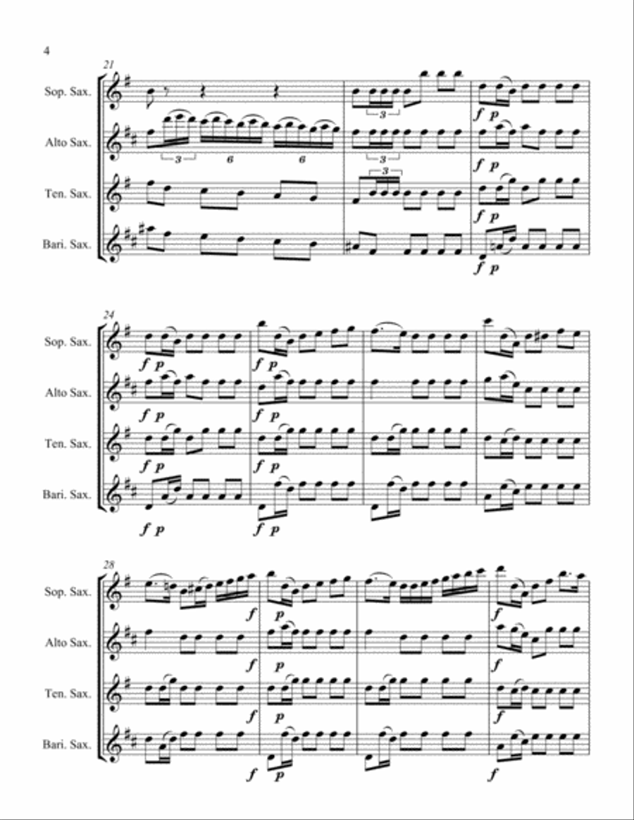 Bolero Bolero Woodwind Quartet scores gallery preview page 4