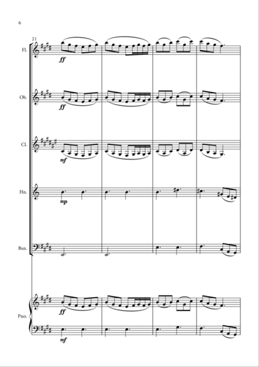Morning Mood (Peer Gynt Suite N.1, Op 46) Woodwind Quintet scores gallery preview page 6