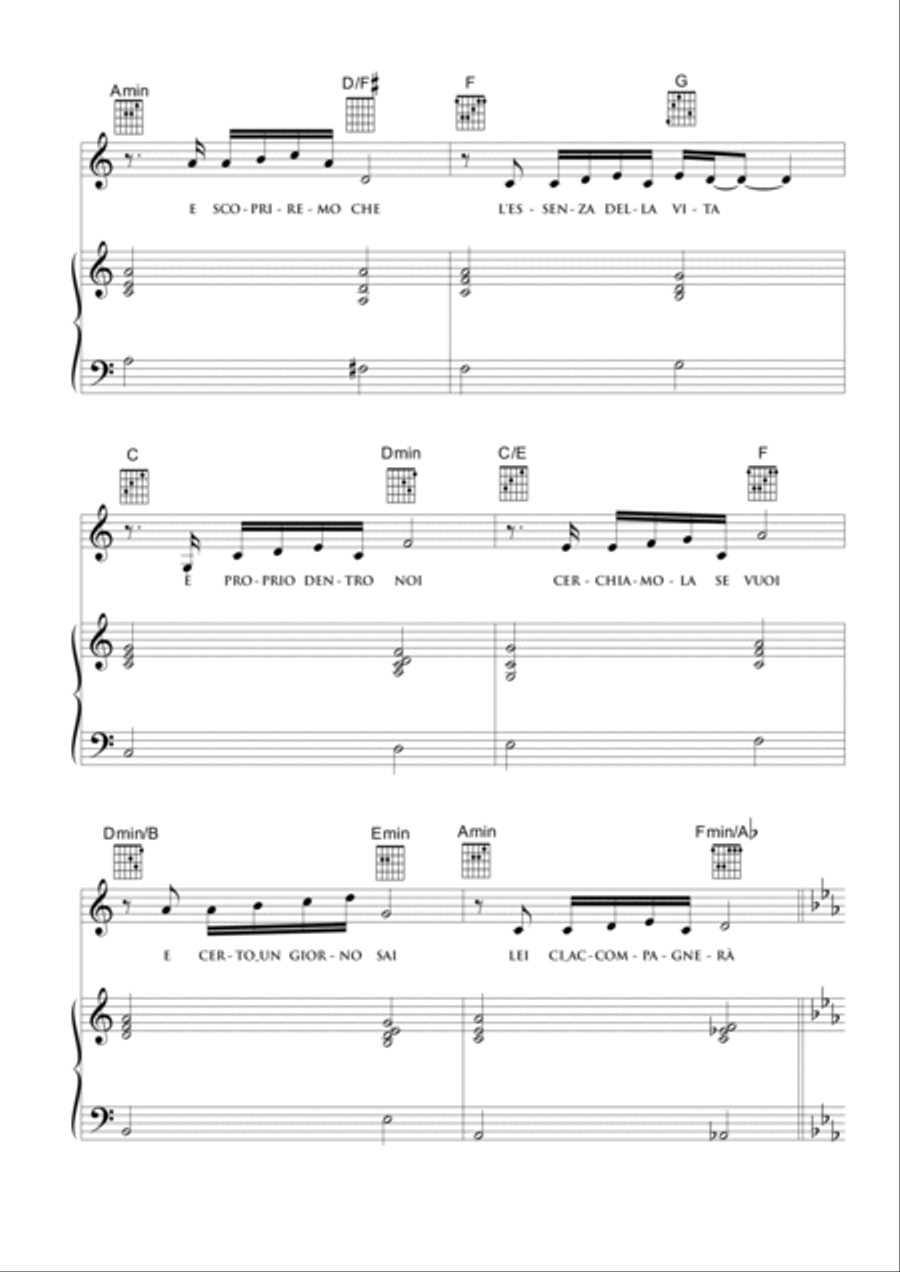 Io ti aspetterò Piano, Vocal, Guitar scores gallery preview page 2