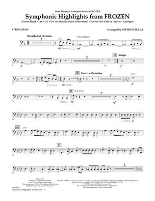 Symphonic Highlights from Frozen - String Bass