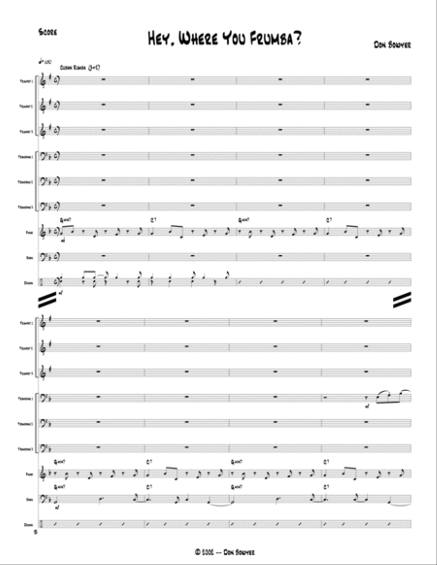 Hey, Where You Frumba? Brass Ensemble scores gallery preview page 2