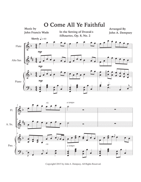 O Come All Ye Faithful (Trio for Flute, Alto Sax and Piano) image number null