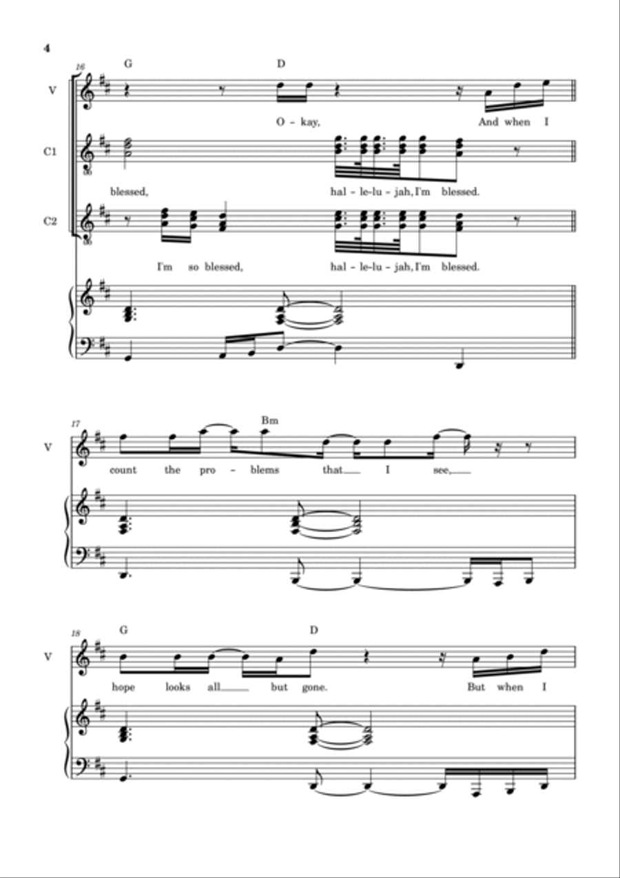 I'm So Blessed I'm So Blessed Piano, Vocal, Guitar scores gallery preview page 5