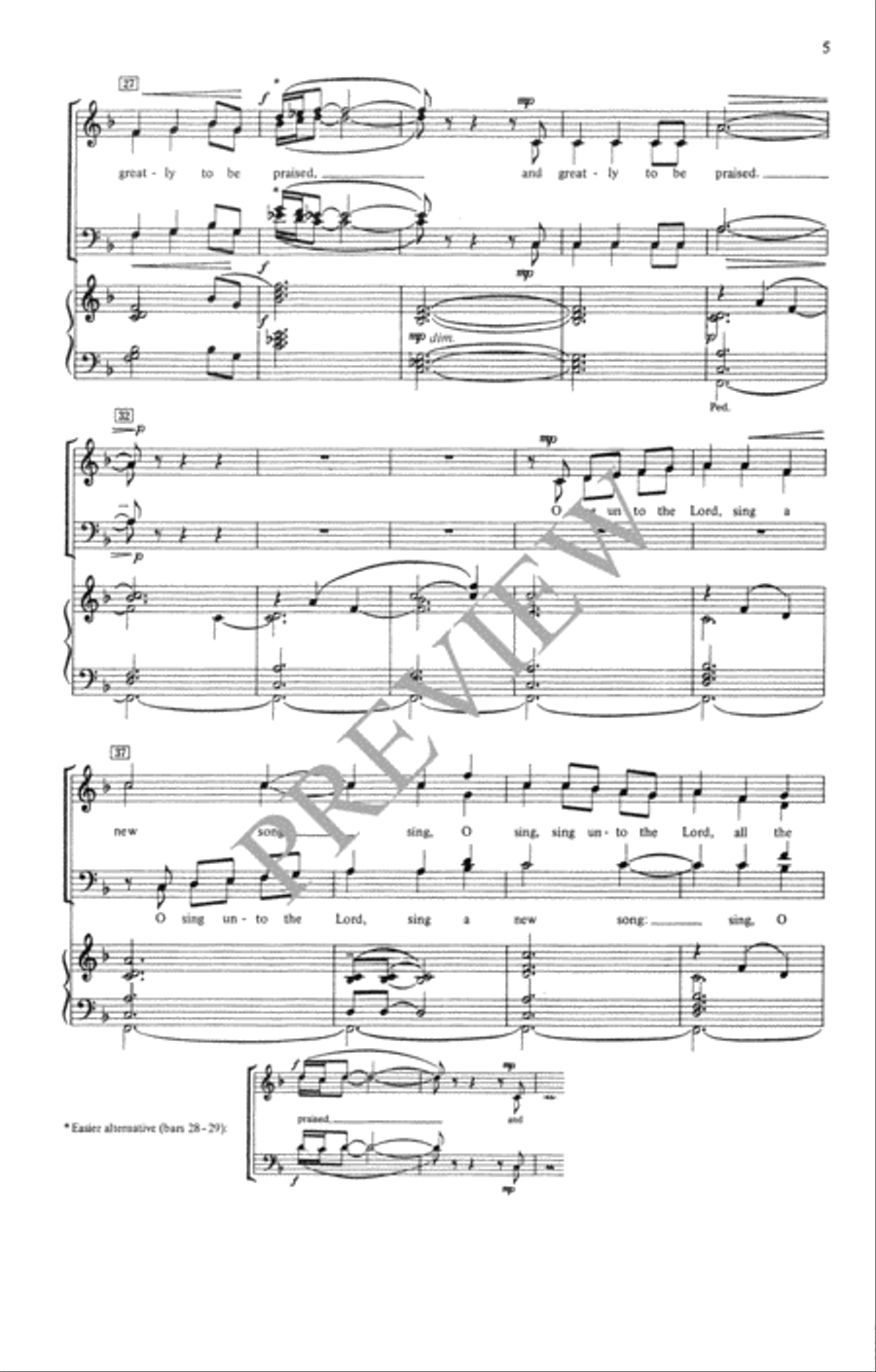 O Sing unto the Lord 4-Part scores gallery preview page 6