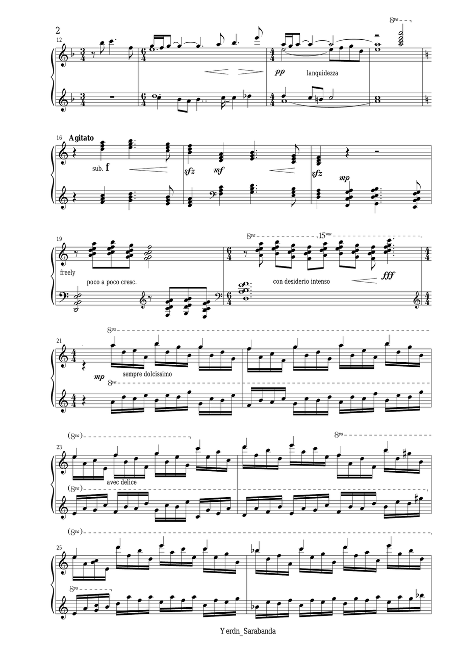 Raimonds Pauls.The Long Way In The Dunes (arrangement for piano solo by Vladislav Agramakov) Piano Solo scores gallery preview page 5