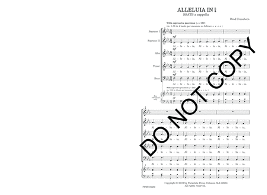 Alleluia in 5/4 4-Part scores gallery preview page 4