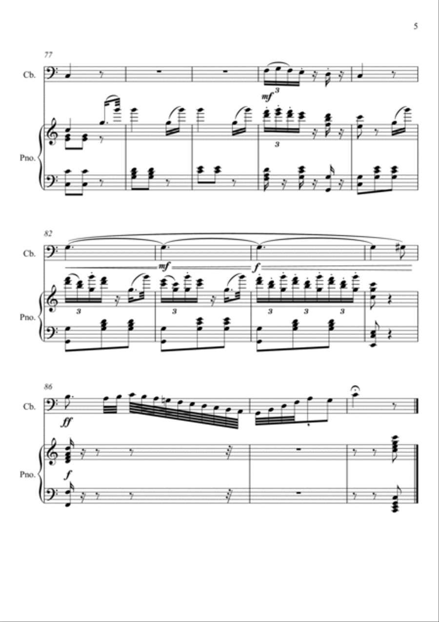 Giuseppe Verdi - La donna e mobile (Rigoletto) Double Bass - C Key String Duet scores gallery preview page 5