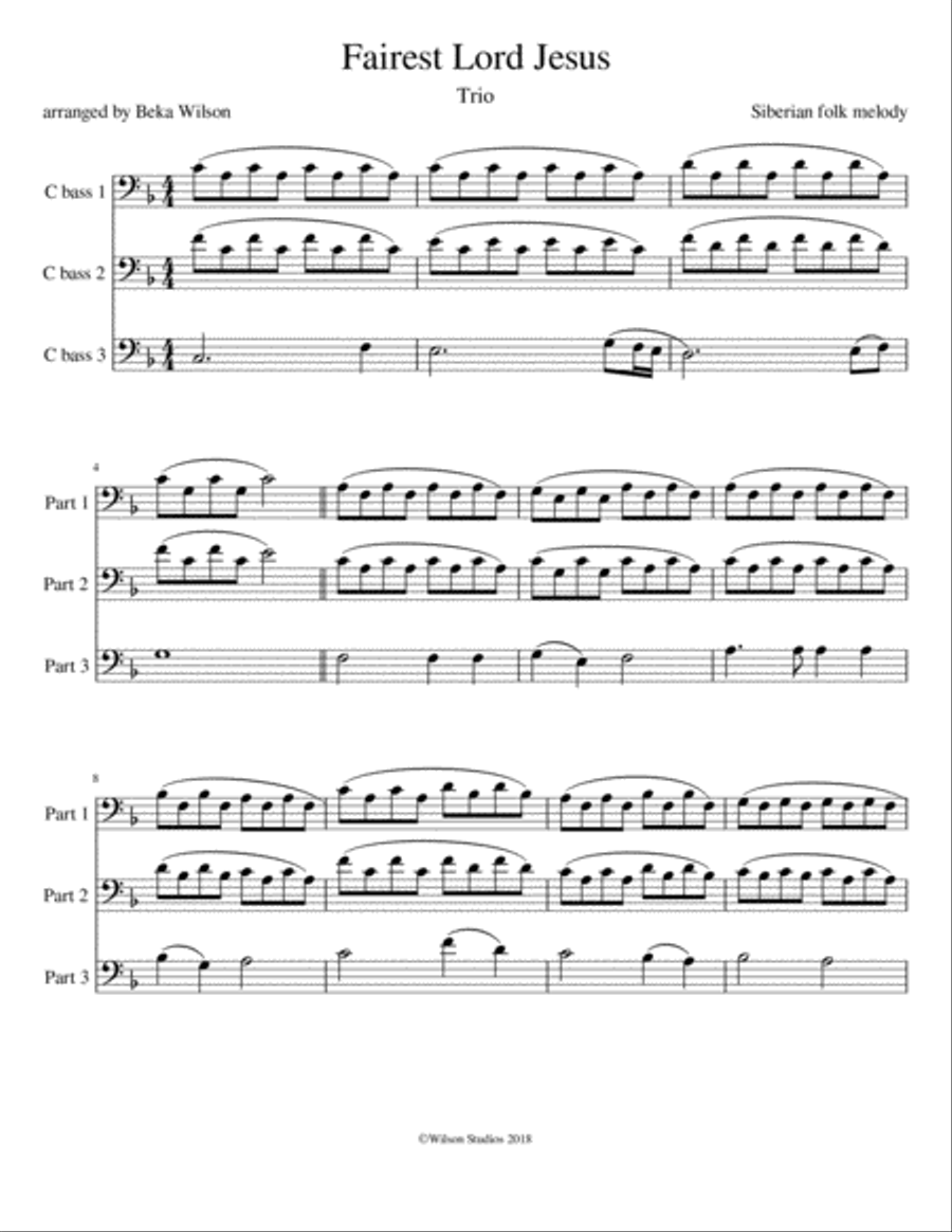 Fairest Lord Jesus Brass Ensemble scores gallery preview page 1