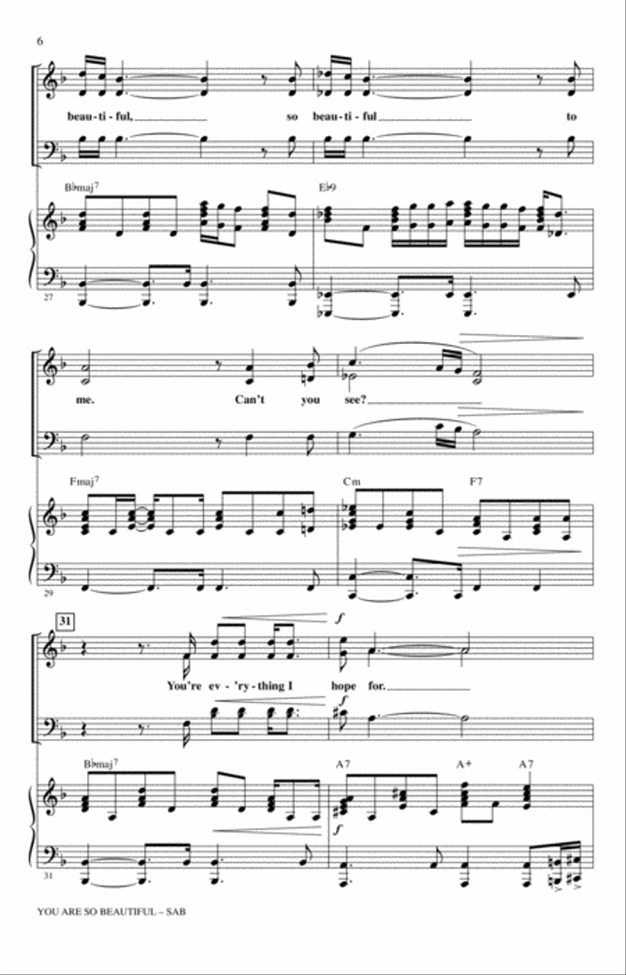 You Are So Beautiful (arr. Mark Brymer) 3-Part scores gallery preview page 5