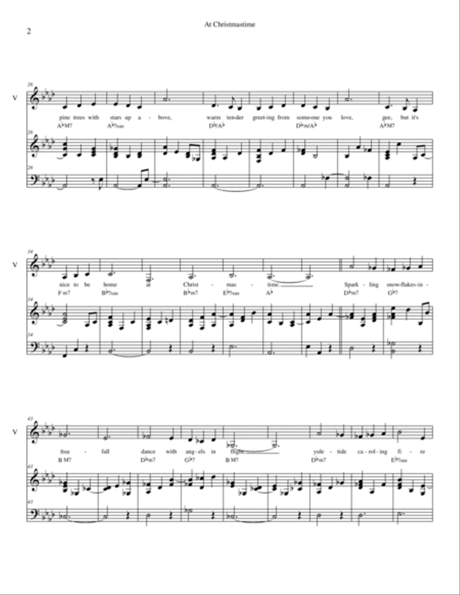 At Christmastime ~ piano/vocal/chords in Ab Piano, Vocal, Guitar scores gallery preview page 3