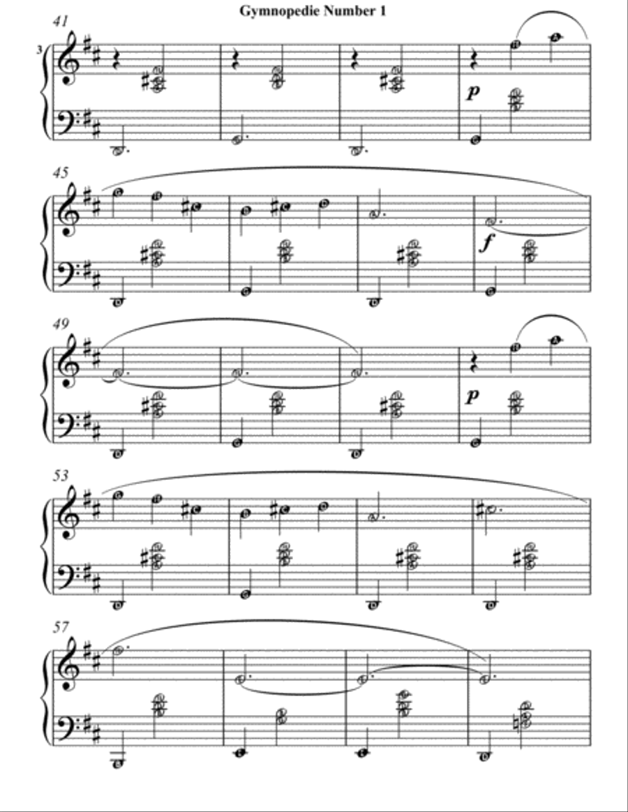 Gymnopedies for Easy Intermediate Piano Easy Piano scores gallery preview page 5