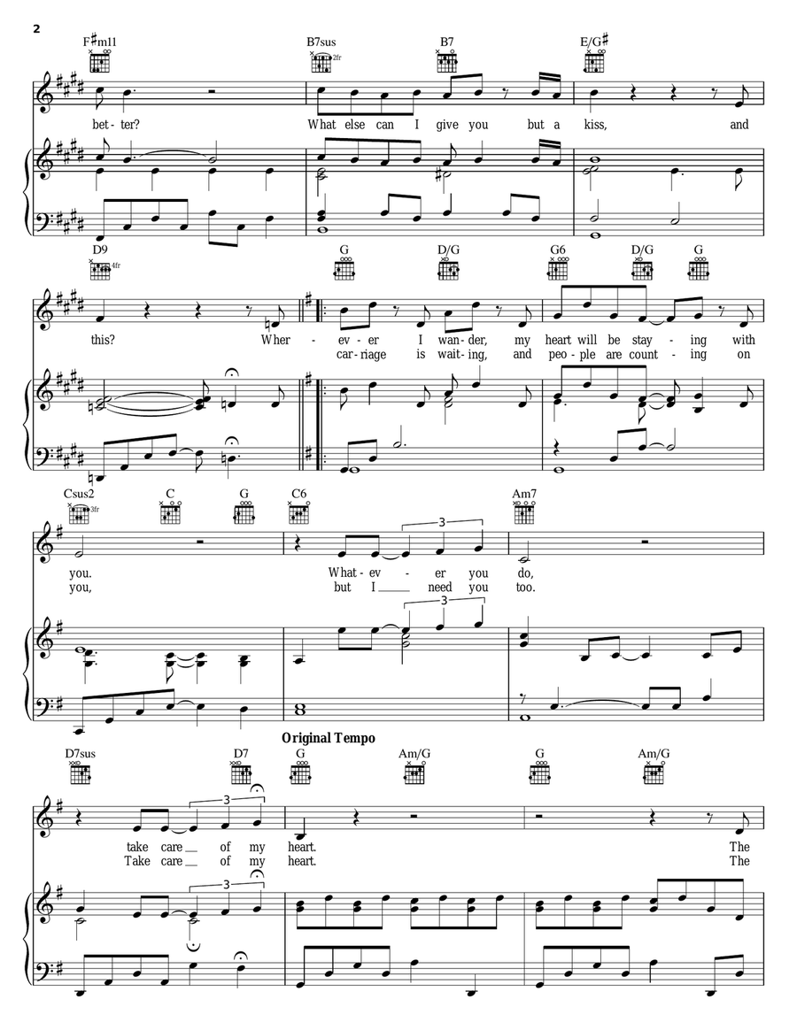 Take Care Of My Heart Piano, Vocal, Guitar scores gallery preview page 2