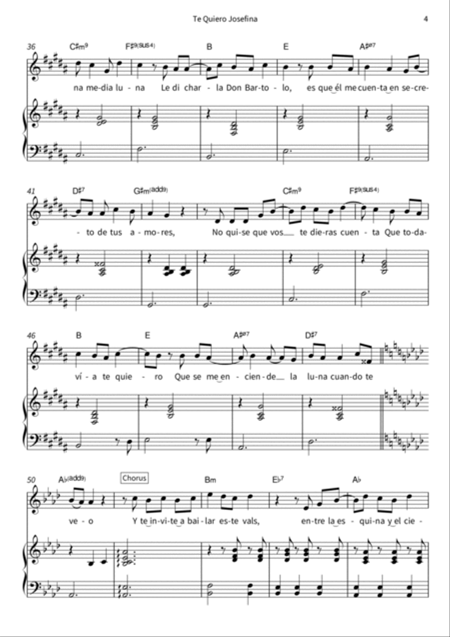 Te Quiero Josefina Voice scores gallery preview page 5