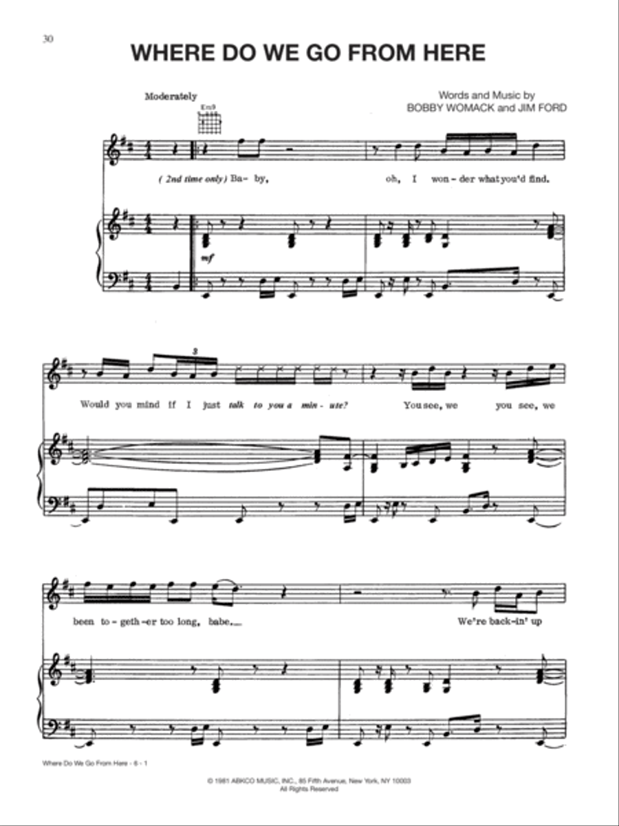 Where Do We Go From Here Piano, Vocal, Guitar scores gallery preview page 1