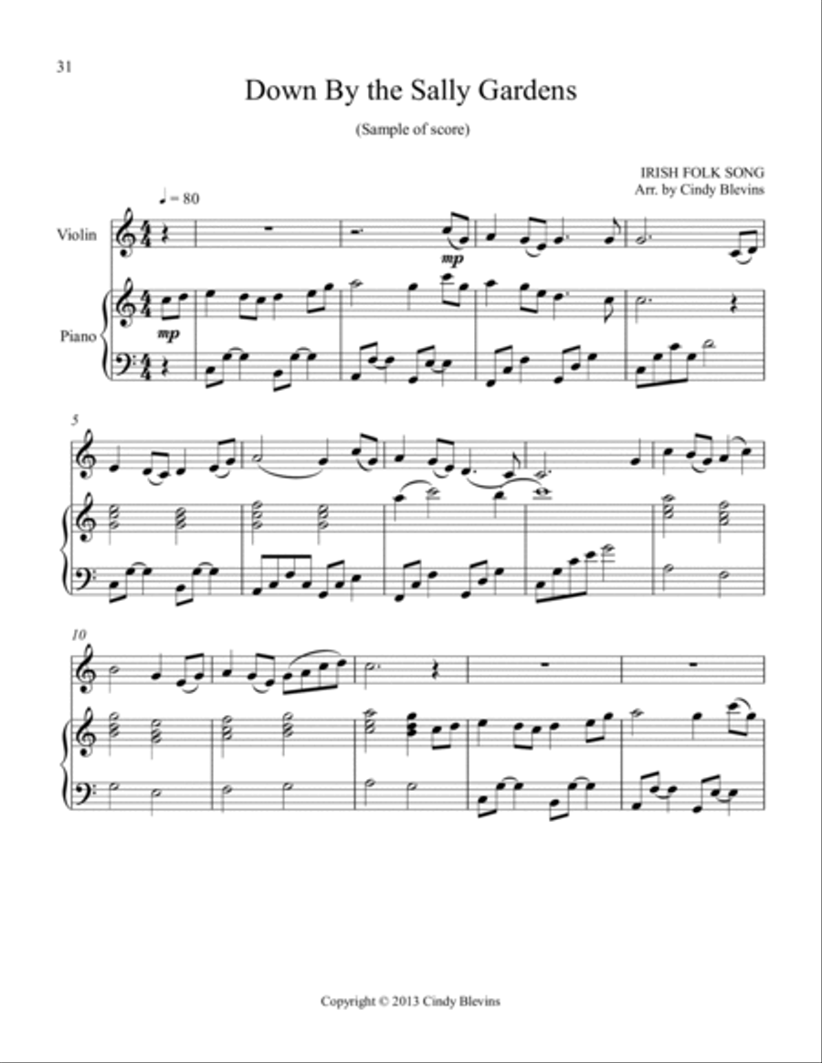 Piano and Violin (Play Folk Songs) Violin Solo scores gallery preview page 3