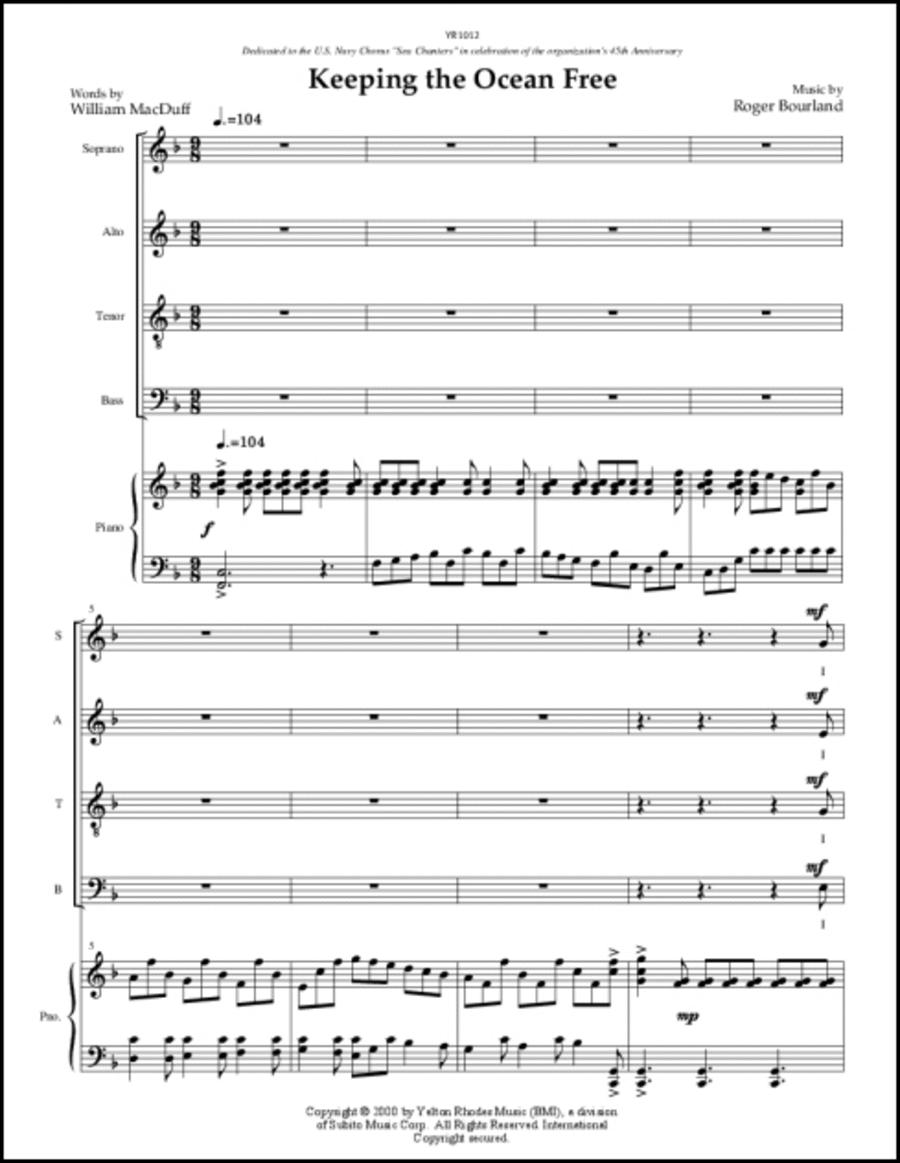 Keeping the Ocean Free Keeping the Ocean Free 4-Part scores gallery preview page 1