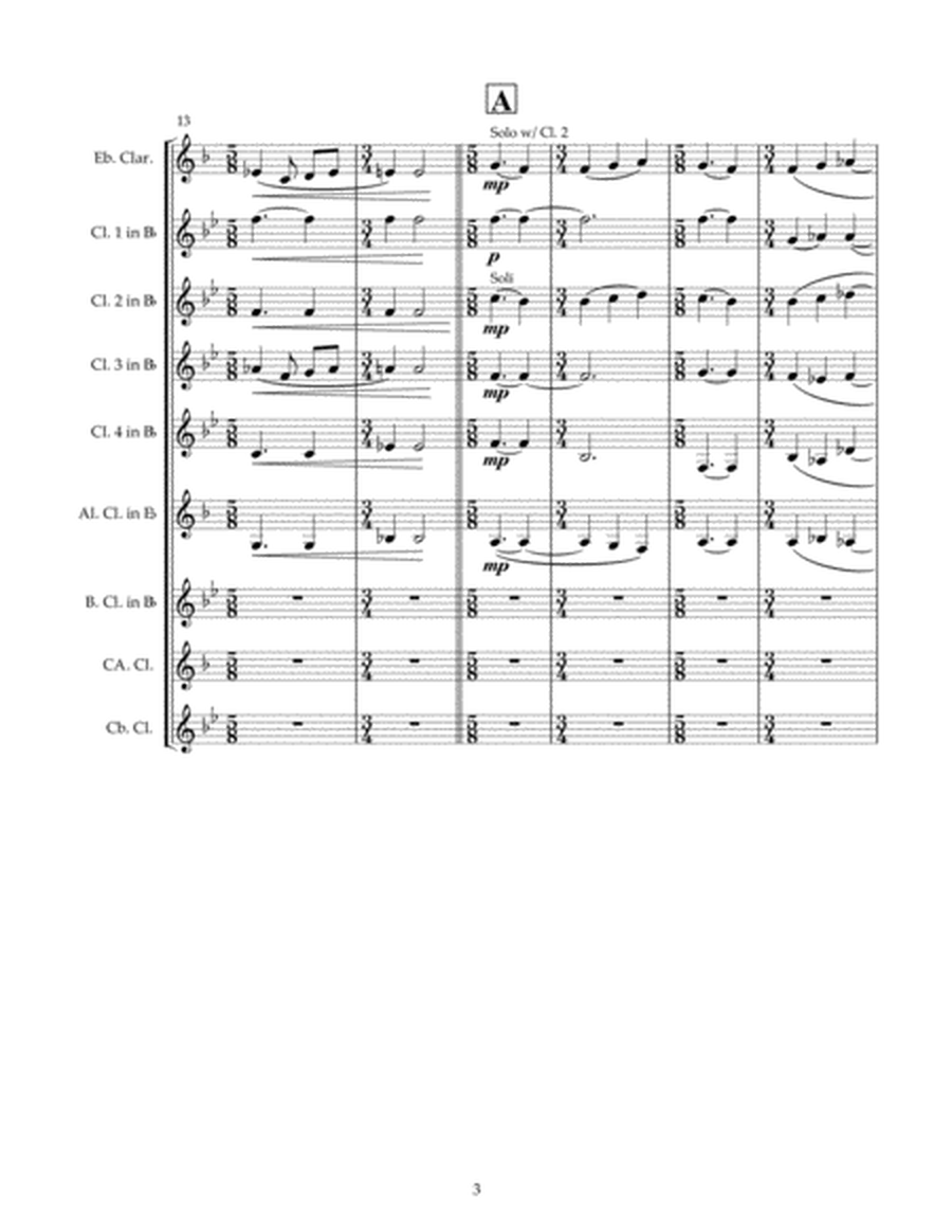 February Sunlight for Clarinet Choir (Score)